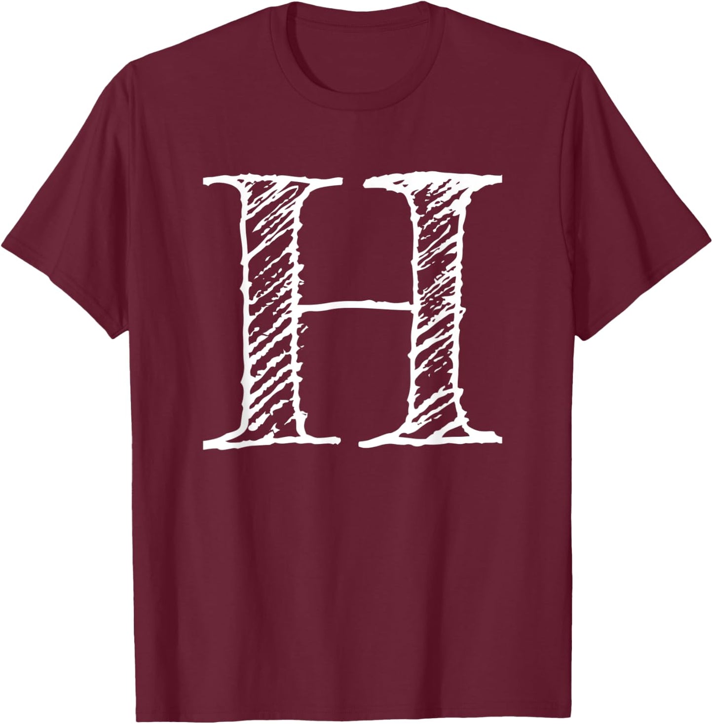 Bold Letter H - Decorative Alphabet Big Font Capital Letter T-Shirt - T-Shirt | Maroon