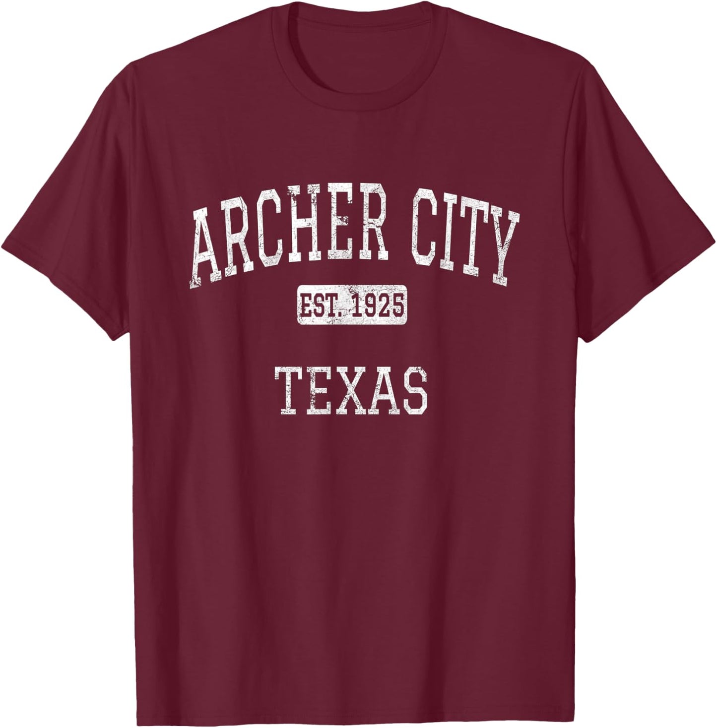 Archer City Texas TX Vintage T-Shirt - T-Shirt | Maroon