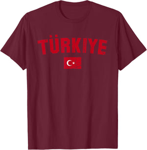 TÜRKIYE TÜRKEI Flagge | Damen Herren Kinder TÜRKEI T-Shirt - T-Shirt | Maroon