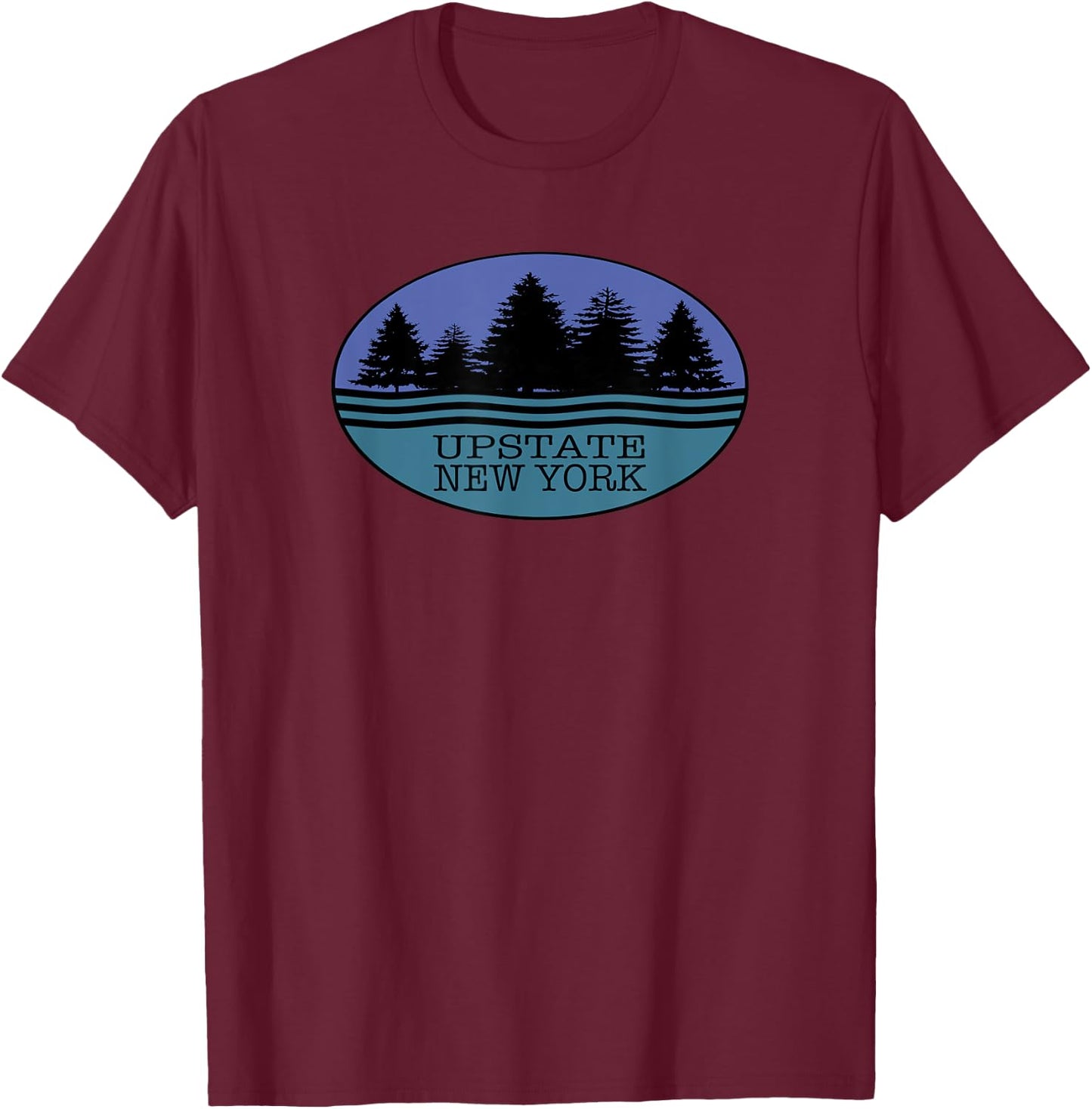 Upstate New York Souvenir I love Nature Outdoors T-Shirt - T-Shirt | Maroon