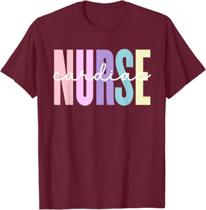 Cardiac Nurse Nursing Heart Cardiology Cardiac Nurse T-Shirt - T-Shirt | Maroon