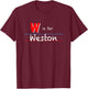 W Is For Weston, boys custom personalized name kids school T-Shirt - T-Shirt | Maroon