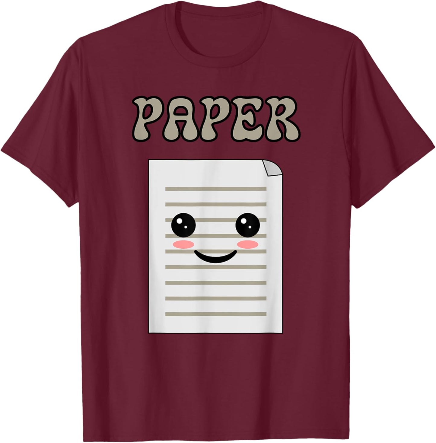 Rock Paper Scissors Easy Halloween Matching Group Costume T-Shirt - T-Shirt | Maroon