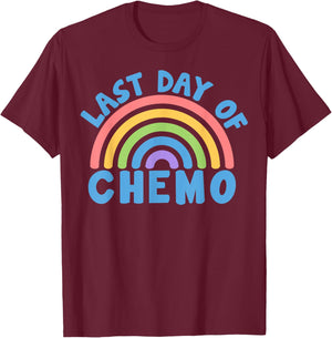 Last Day Of Chemo Cancer Awareness Chemotherapy Survivor T-Shirt - T-Shirt | Maroon