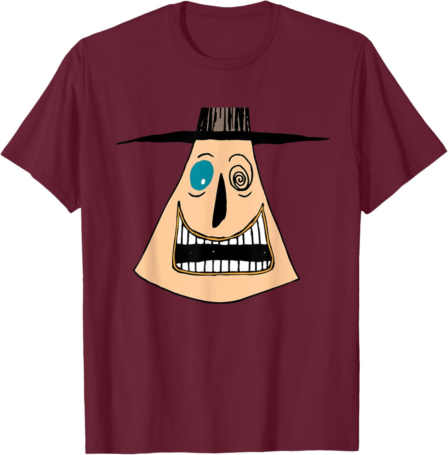 Disney The Nightmare Before Christmas The Mayor Big Face T-Shirt - T-Shirt | Maroon