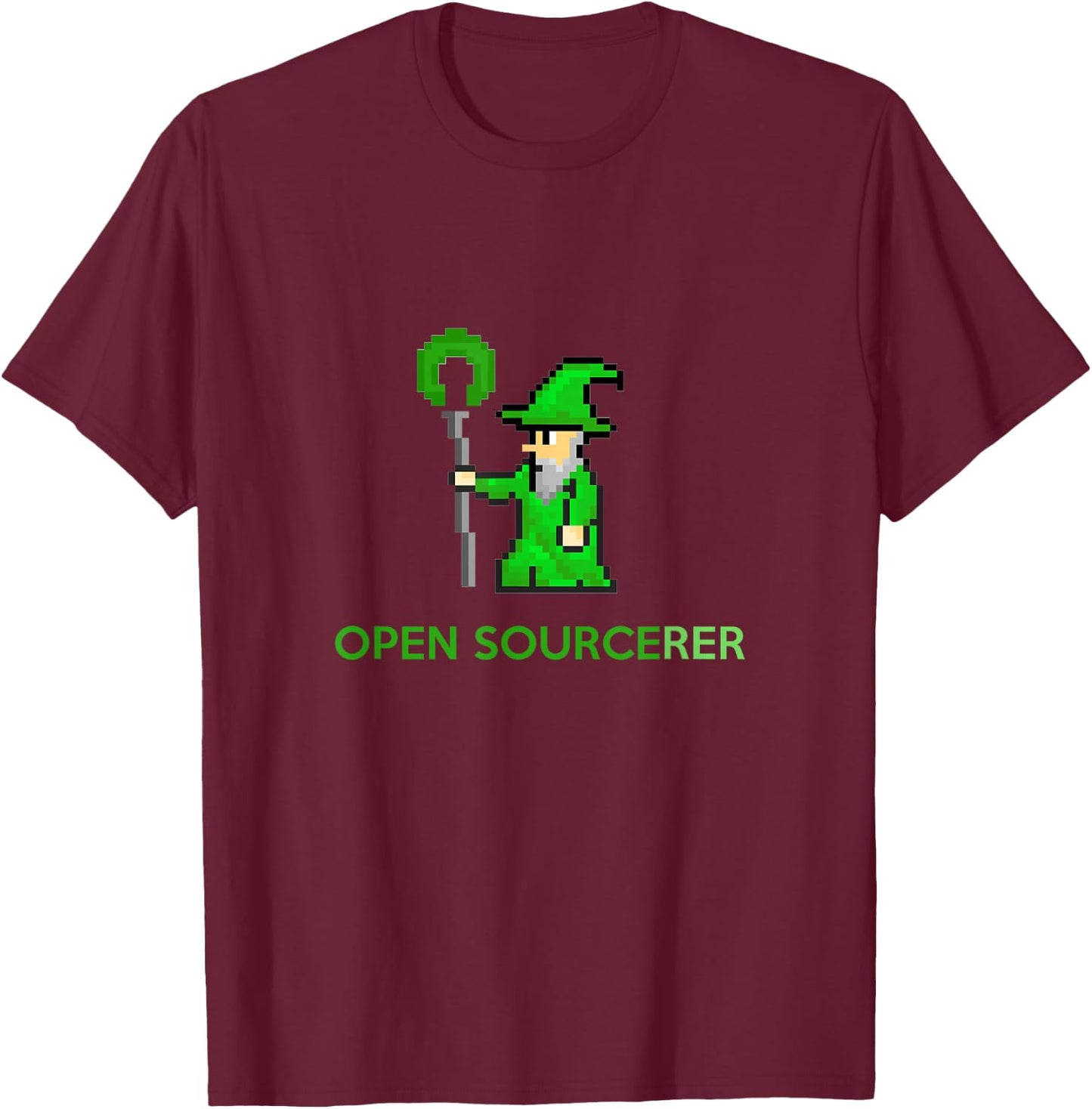 Open Sourcerer Developer Coder Open Sorcerer T-Shirt - T-Shirt | Maroon