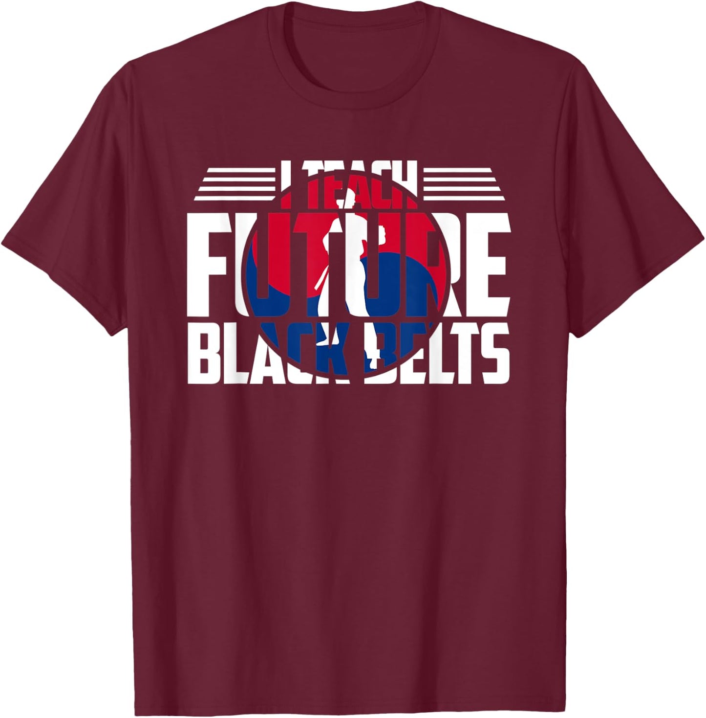 Taekwondo Instructor Gift Martial Arts Teacher Korean Flag T-Shirt - T-Shirt | Maroon