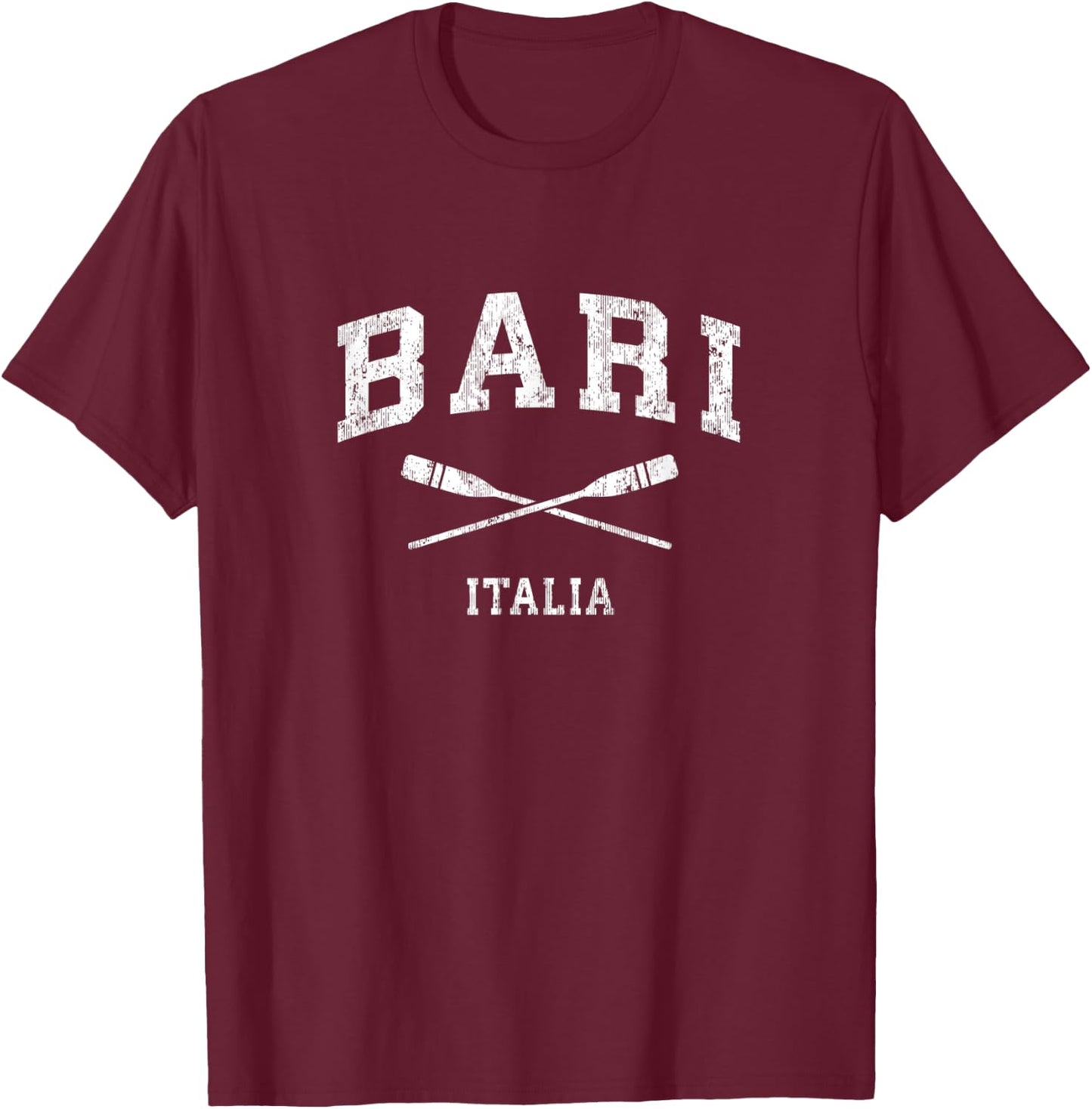 Bari Italy Vintage Nautical Paddles Sports Oars T-Shirt - T-Shirt | Maroon