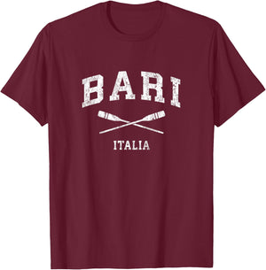 Bari Italy Vintage Nautical Paddles Sports Oars T-Shirt - T-Shirt | Maroon