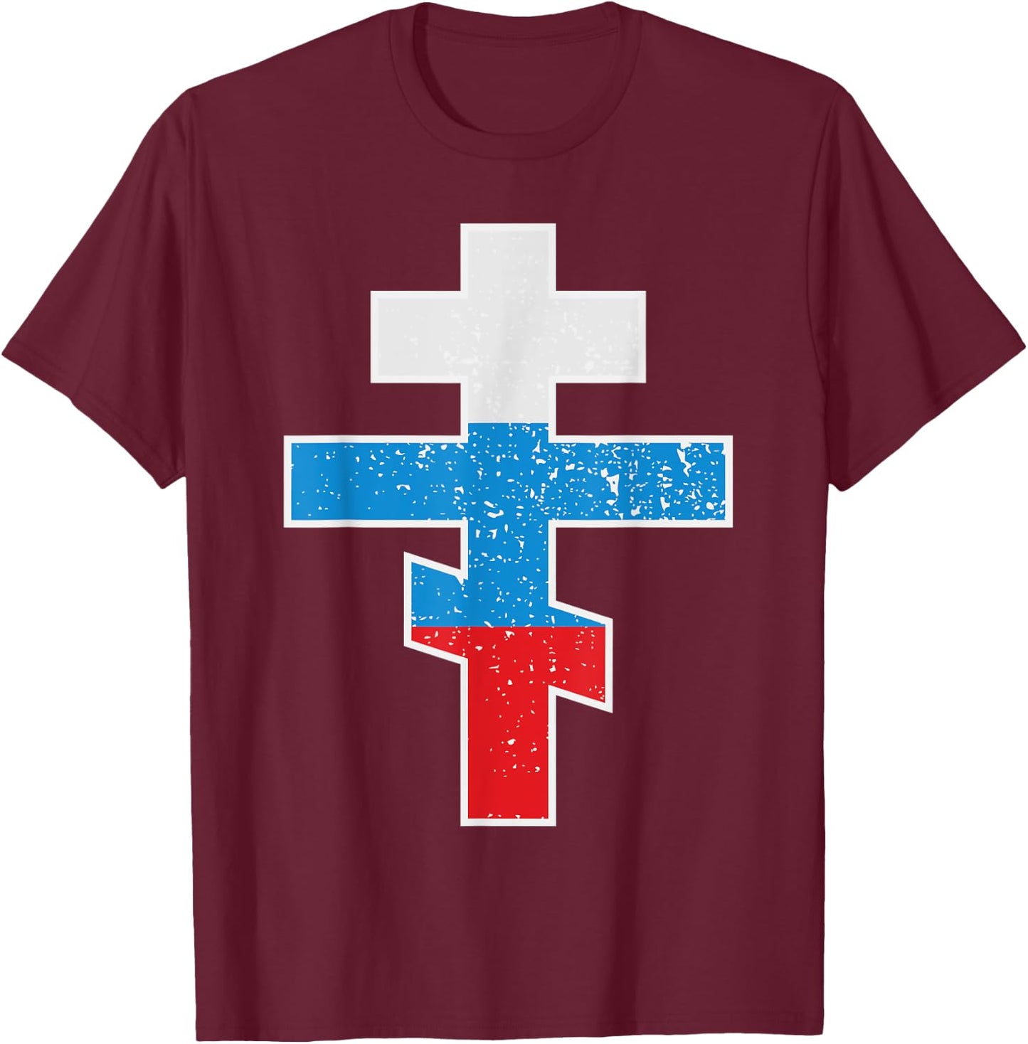 Russian Orthodox Cross T-Shirt - T-Shirt | Maroon