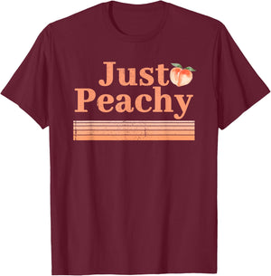 Just Peachy Peaches Summer Fruit Nostalgia T-Shirt - T-Shirt | Maroon