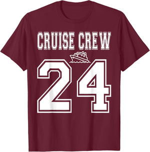 Cruise Crew 2024 Squad Matching Friend Group Family Vacation T-Shirt - T-Shirt | Maroon