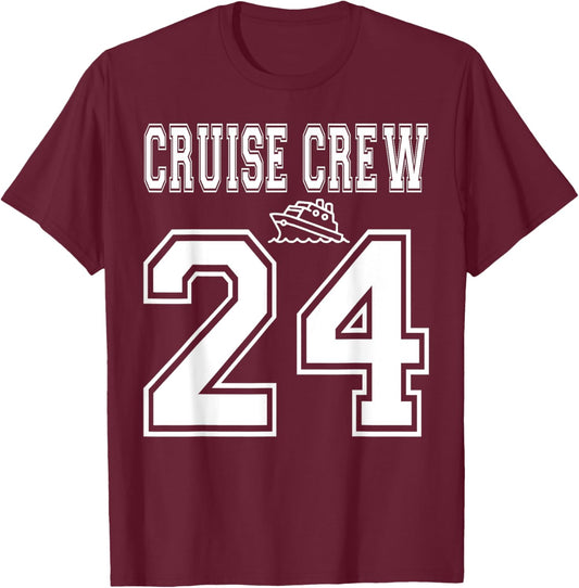 Cruise Crew 2024 Squad Matching Friend Group Family Vacation T-Shirt - T-Shirt | Maroon