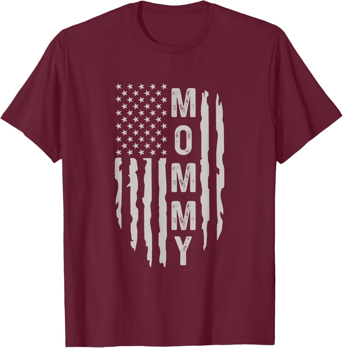 American Mommy USA Flag T-Shirt - T-Shirt | Maroon