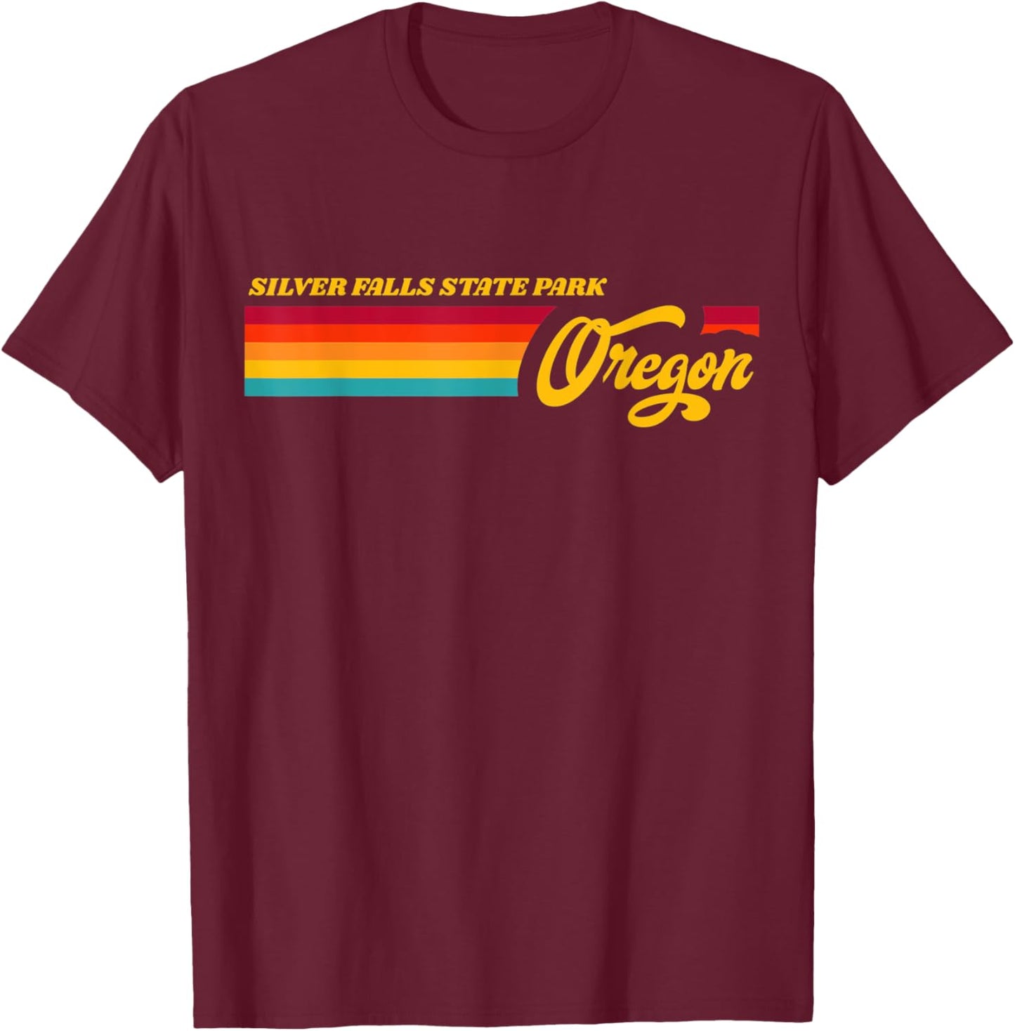 Oregon Silver Falls State Park T-Shirt - T-Shirt | Maroon