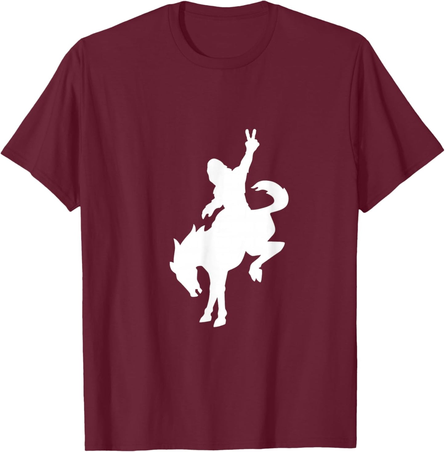 Sasquatch Riding Bronco T-Shirt - T-Shirt | Maroon