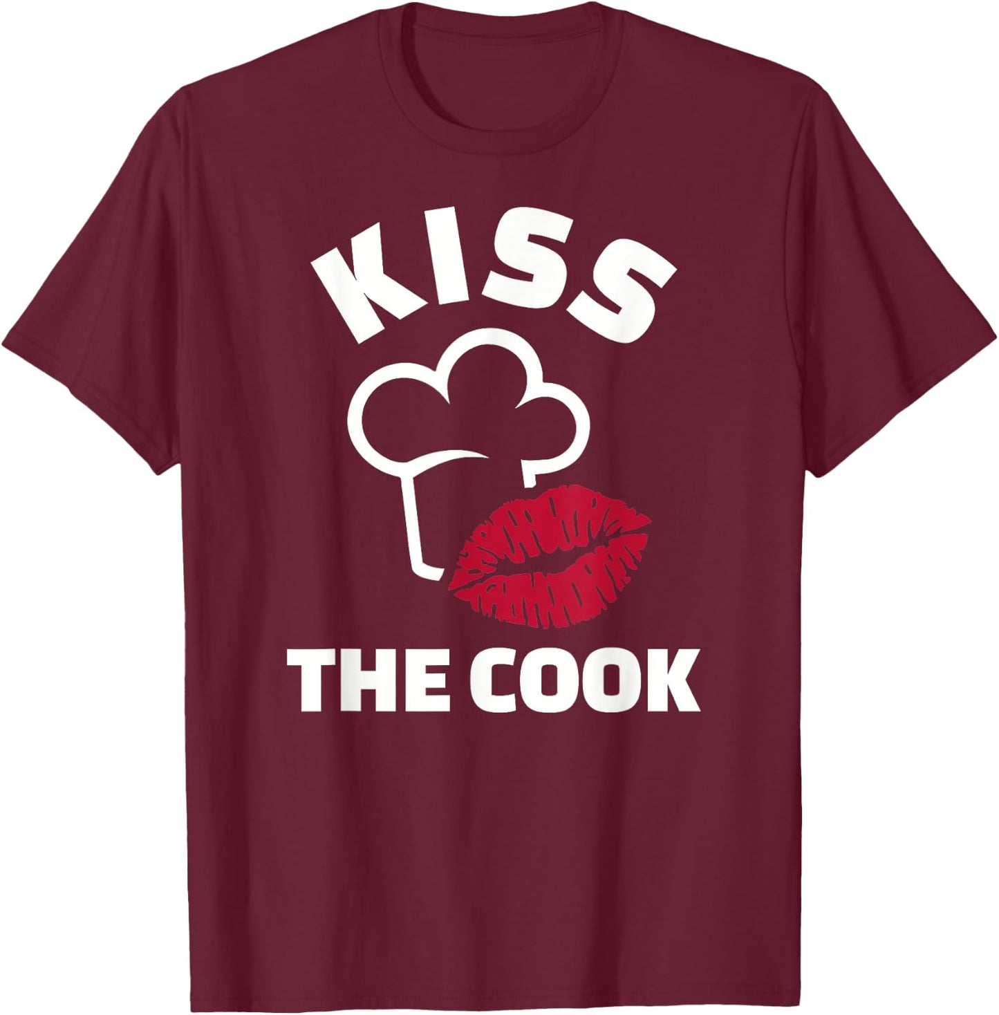 Kiss the cook T-Shirt - T-Shirt | Maroon
