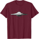 UFO UAP Flying Saucer T-Shirt - T-Shirt | Maroon