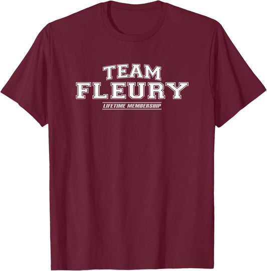 Team Fleury | Proud Family Surname, Last Name T-Shirt - T-Shirt | Maroon