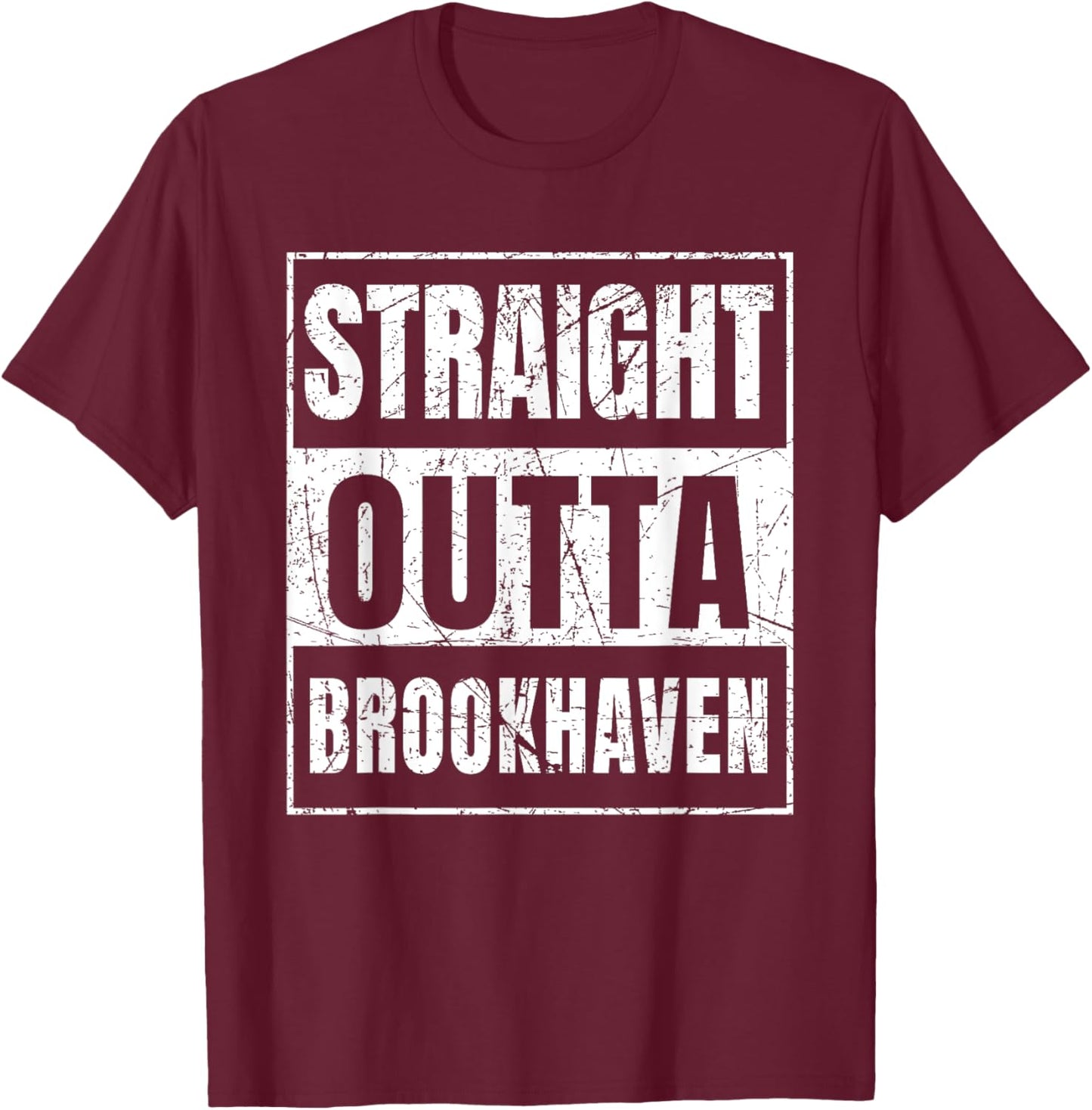 Straight Outta Brookhaven Georgia T-Shirt - T-Shirt | Maroon