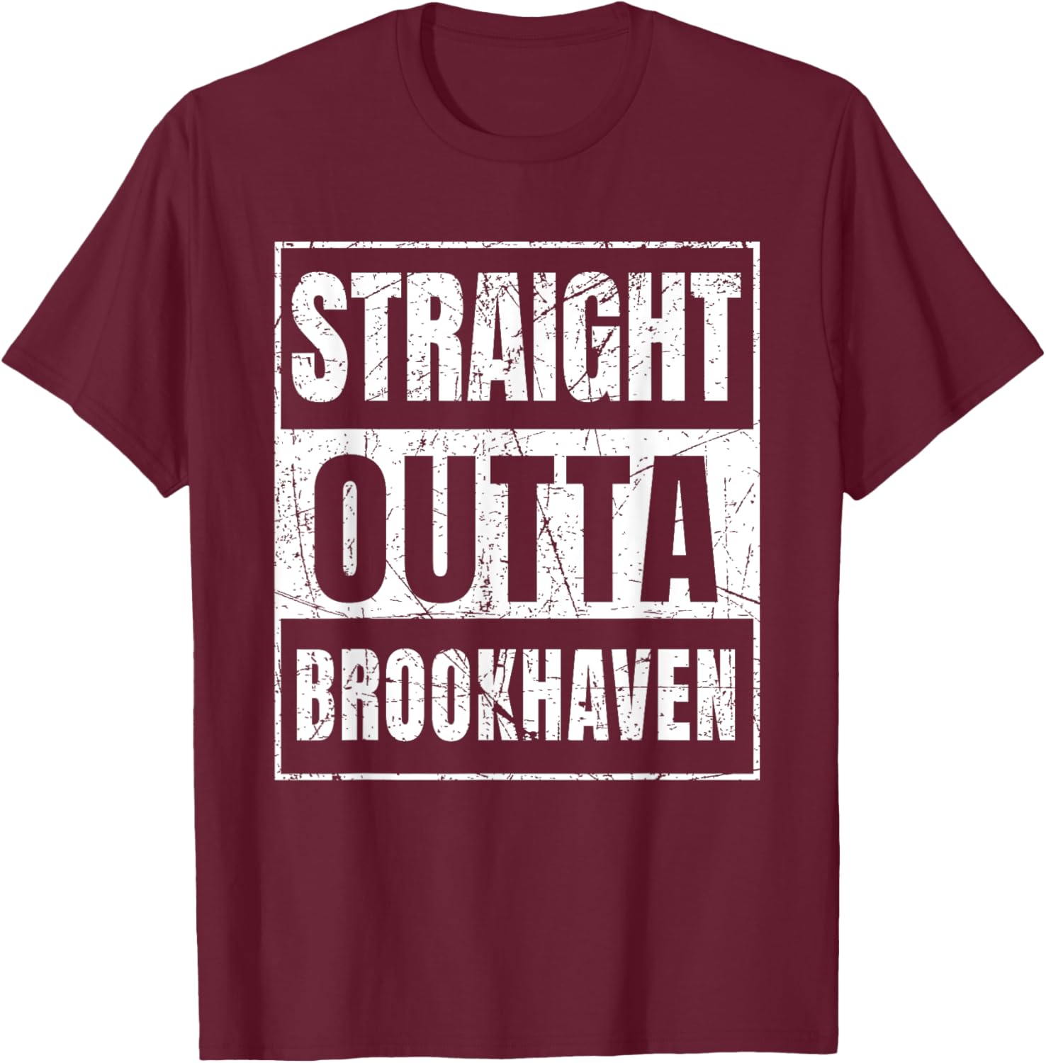 Straight Outta Brookhaven Georgia T-Shirt - T-Shirt | Maroon