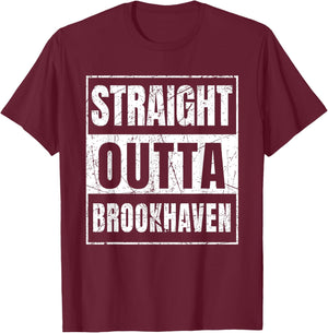Straight Outta Brookhaven Georgia T-Shirt - T-Shirt | Maroon
