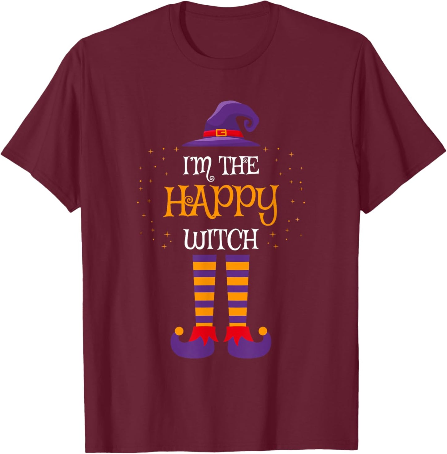 I’m The Happy Witch Halloween Family Matching Group Costume T-Shirt - T-Shirt | Maroon
