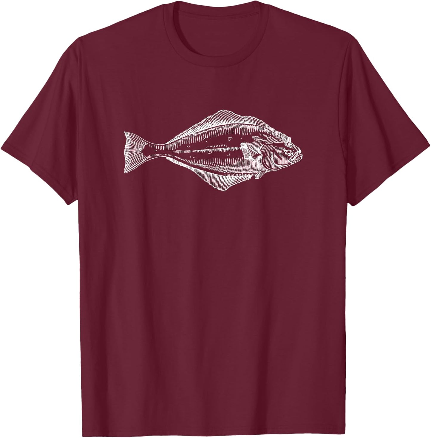Halibut Fish Fisherman Gift T-Shirt - T-Shirt | Maroon