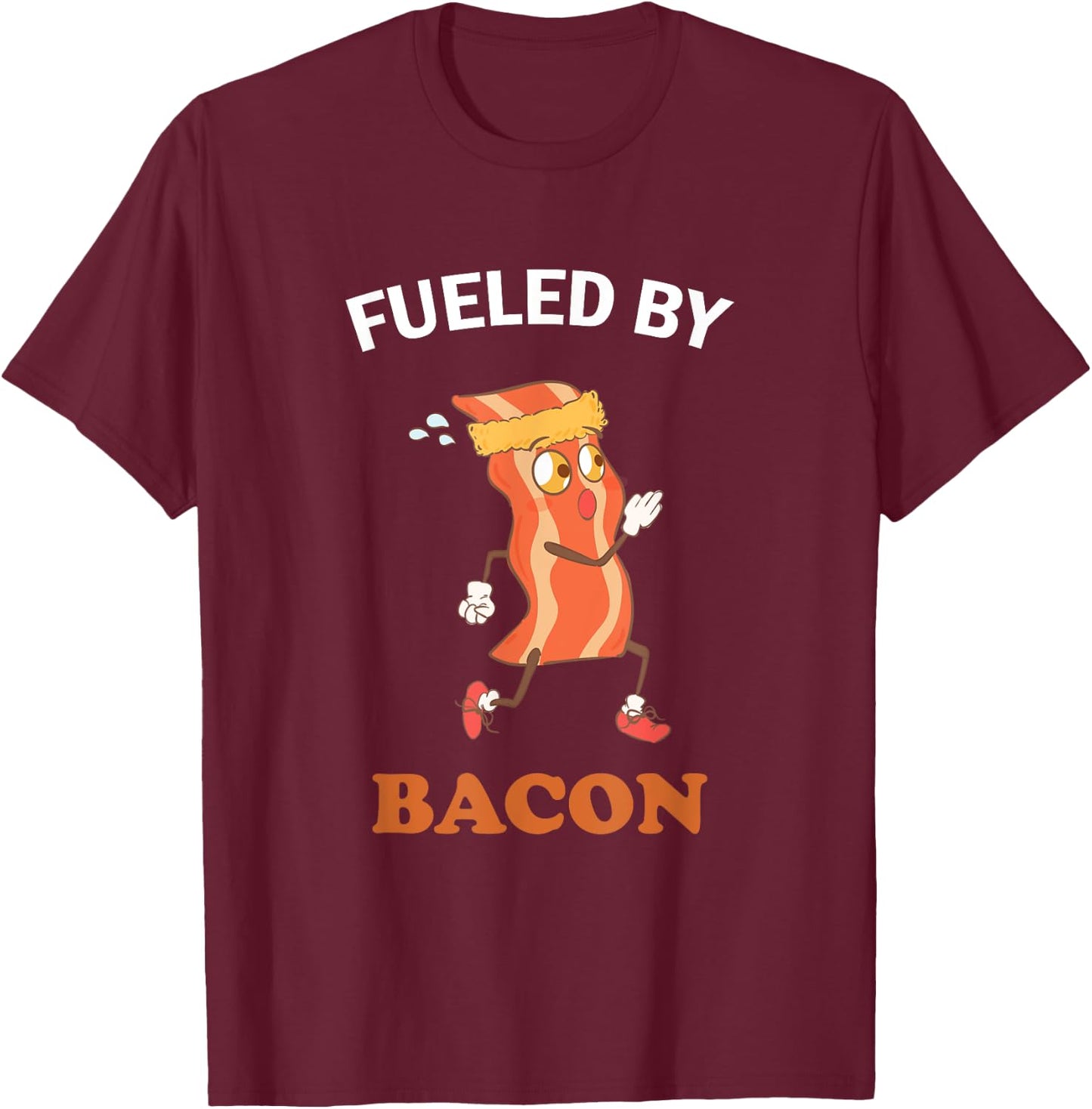 Fueled By Bacon Low Carb Keto Diet Workout Gym Fitness Gift T-Shirt - T-Shirt | Maroon