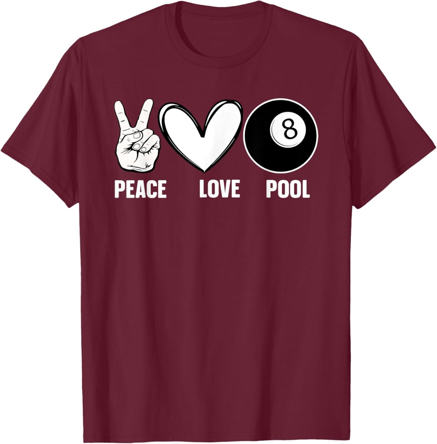 Cool 8 Ball Pool Lover Design Women Billiard Player T-Shirt - T-Shirt | Maroon