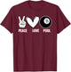 Cool 8 Ball Pool Lover Design Women Billiard Player T-Shirt - T-Shirt | Maroon