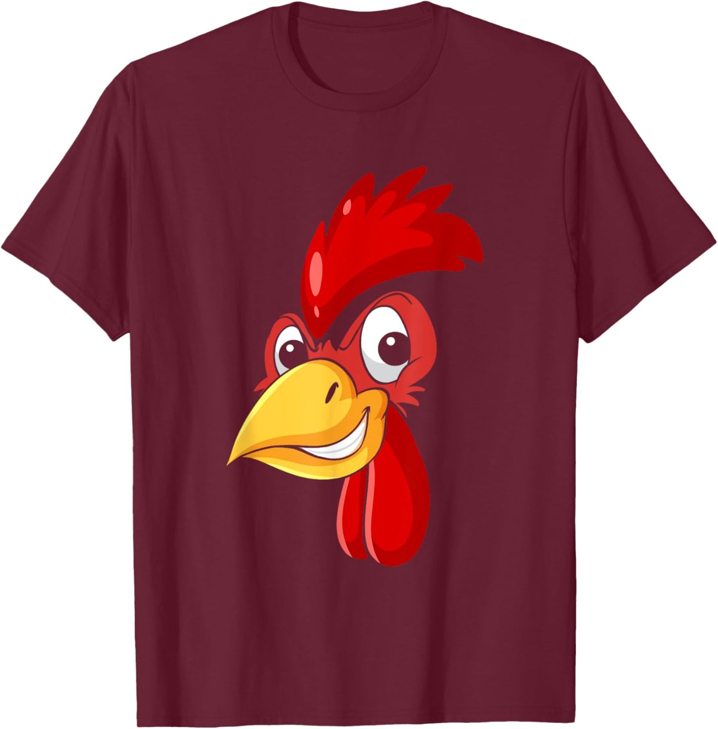 Rooster Chicken Face Cockfighting Bird Halloween Costume T-Shirt - T-Shirt | Maroon