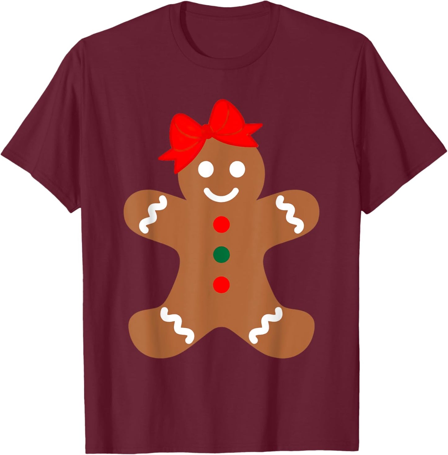 Gingerbread Man Christmas Cookie Baking Holiday Men Women T-Shirt - T-Shirt | Maroon
