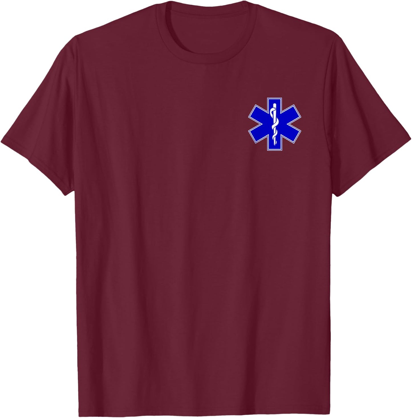 Star of Life Rod of Asclepius Emt Ems Paramedic Medic T-Shirt - T-Shirt | Maroon