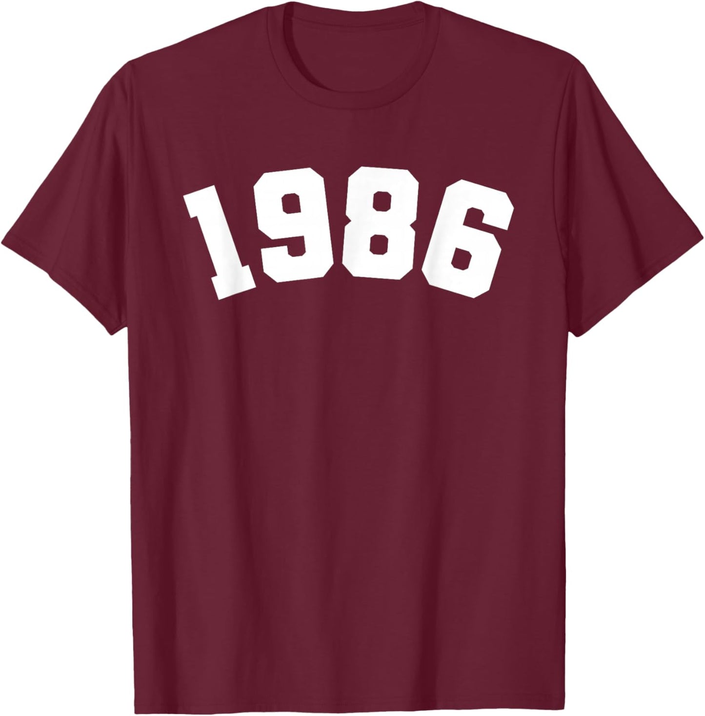 Classic 1986 Varsity Vintage College Style 38th Birthday T-Shirt - T-Shirt | Maroon