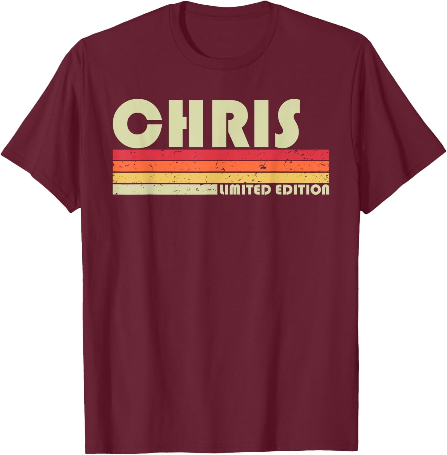 CHRIS Gift Name Personalized Funny Retro Vintage Birthday T-Shirt - T-Shirt | Maroon
