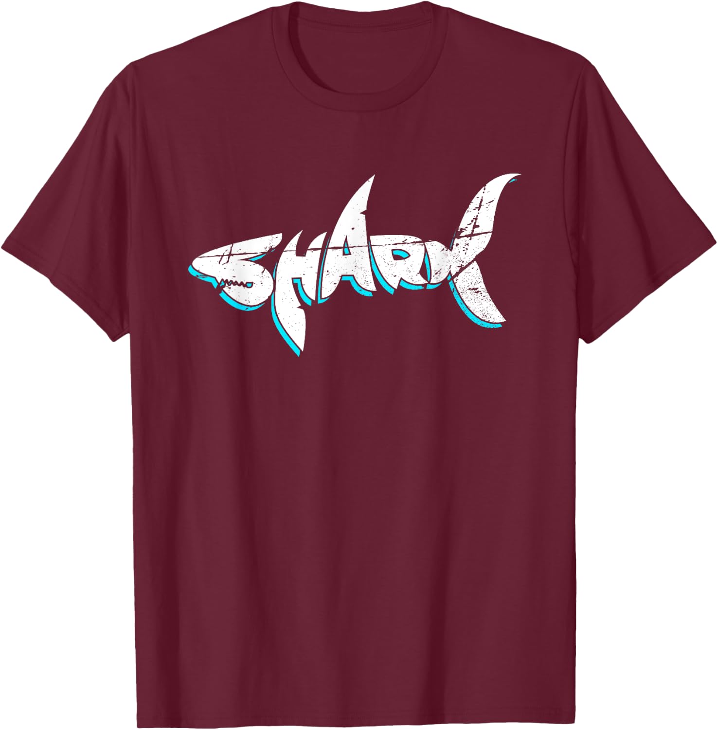Week Of The Shark Distressed Retro Vintage Love Sharks Gift T-Shirt - T-Shirt | Maroon