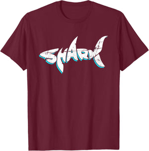 Week Of The Shark Distressed Retro Vintage Love Sharks Gift T-Shirt - T-Shirt | Maroon