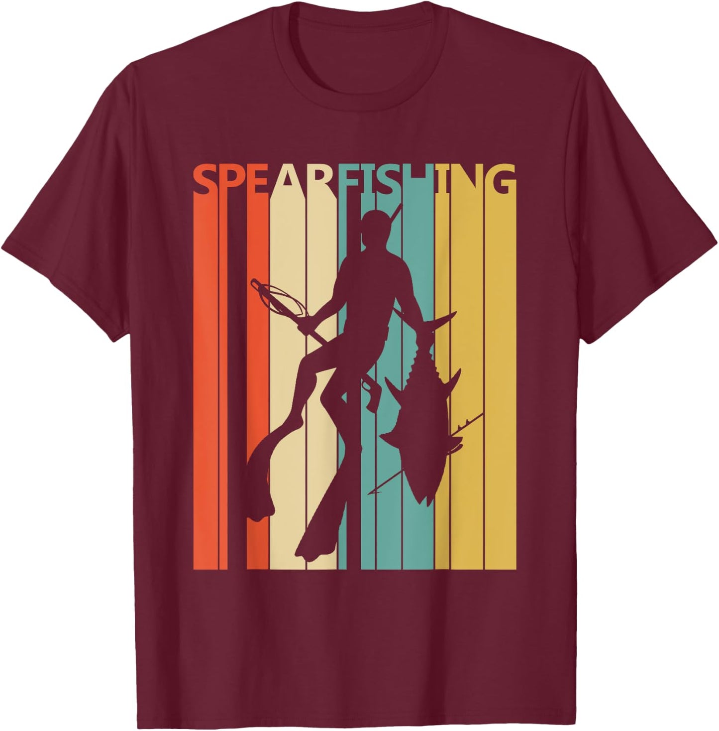 Vintage Spearfishing T-Shirt - T-Shirt | Maroon