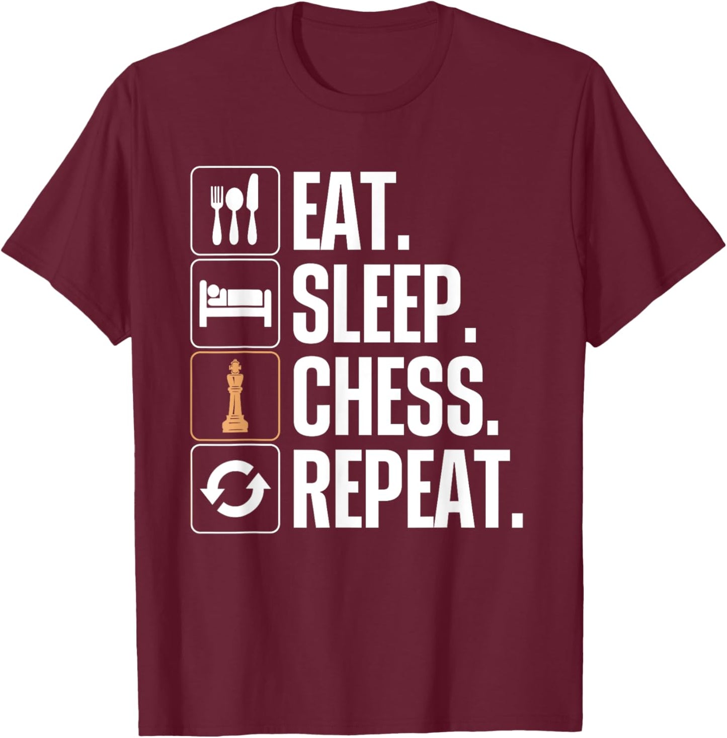 Cute Chess Player Art Boys Kids Chess Lover Novelty T-Shirt - T-Shirt | Maroon