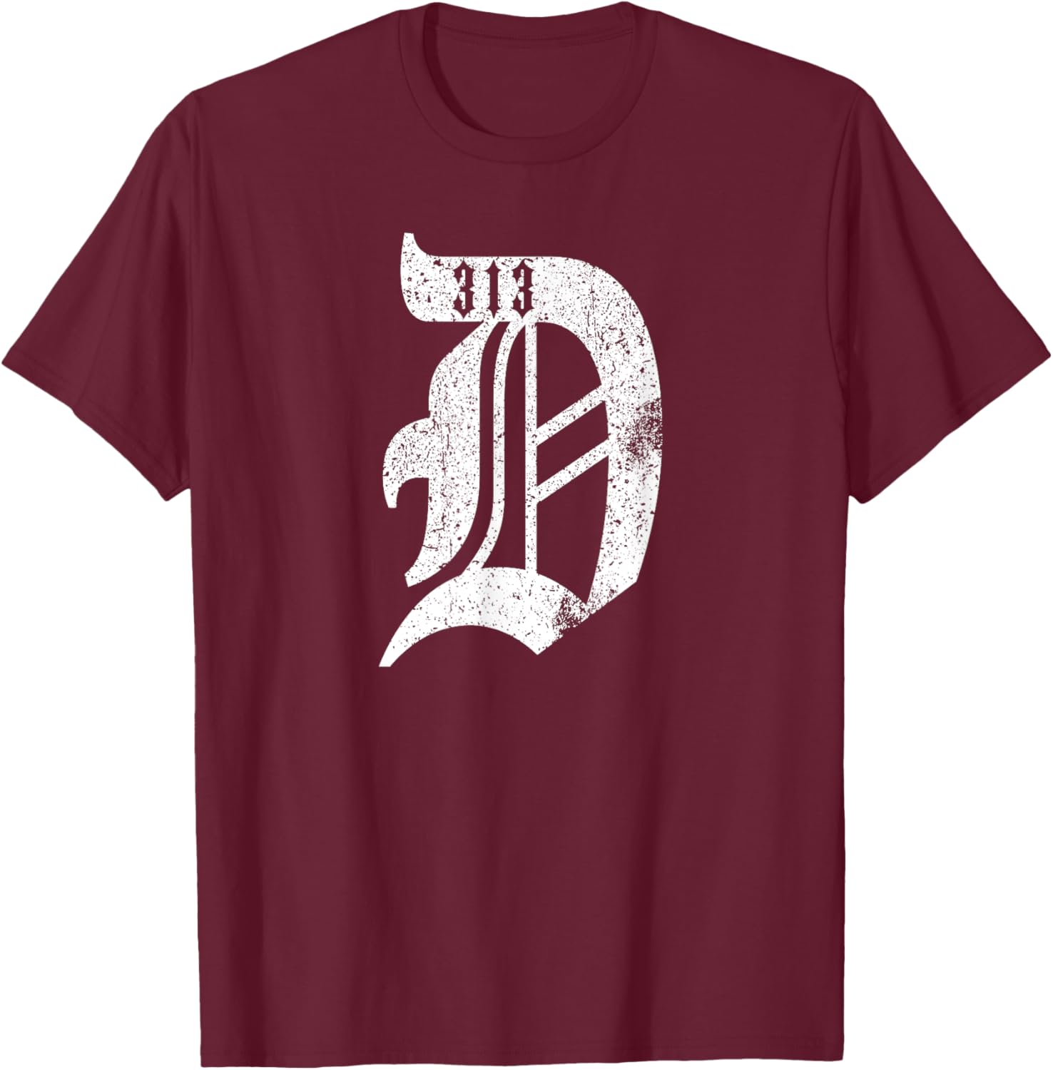 Detroit D Shirt | Detroit 313 Shirt | Detroit Michigan T-Shirt - T-Shirt | Maroon