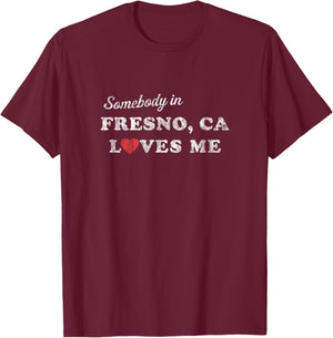 Fresno California CA Retro 70's Gift of Love T-Shirt - T-Shirt | Maroon