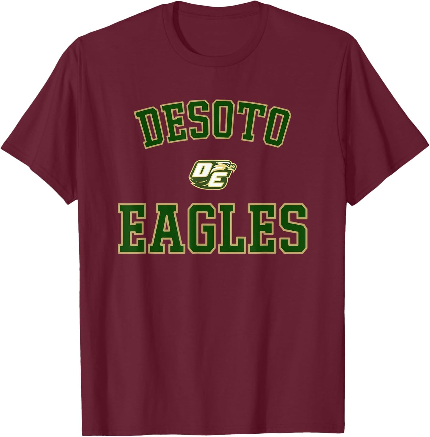 Desoto Eagles Logo Varsity HS T-Shirt - T-Shirt | Maroon