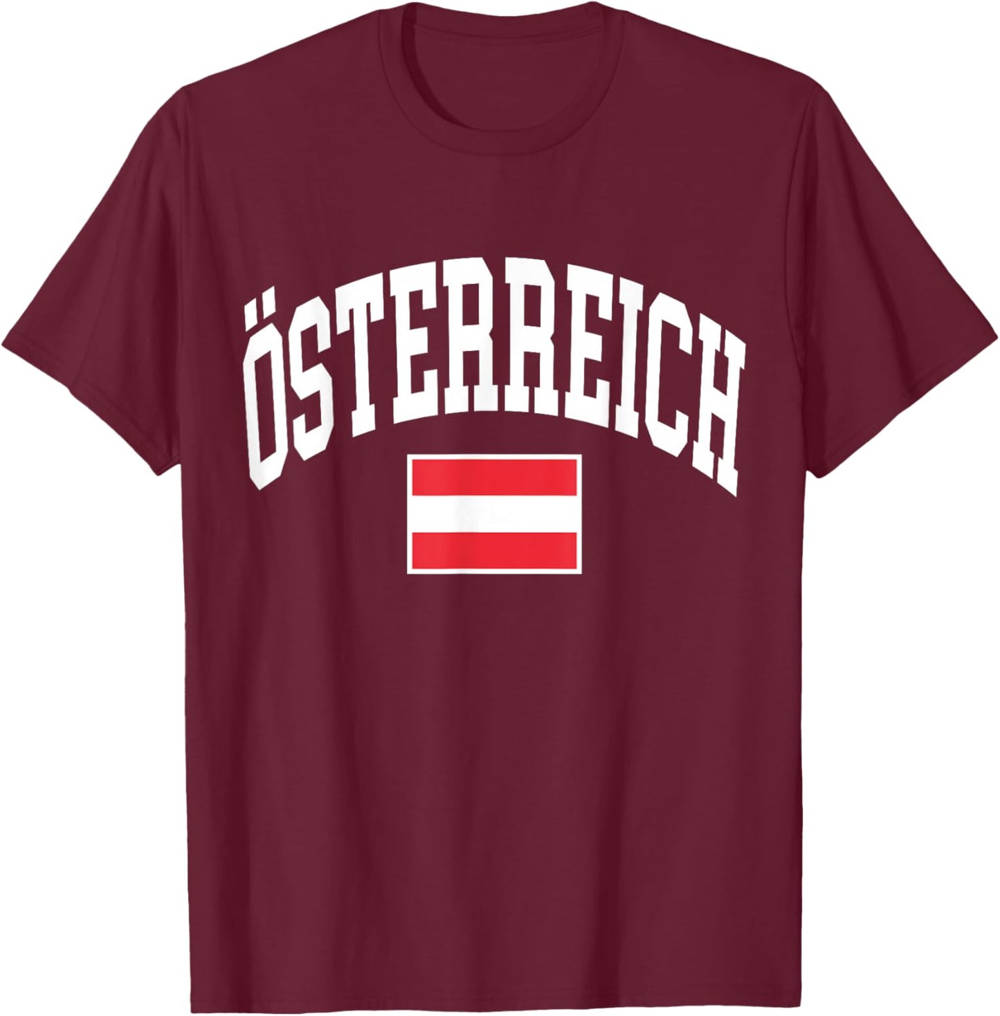 Austria Austrian Flag Osterreich Graphic T-Shirt - T-Shirt | Maroon