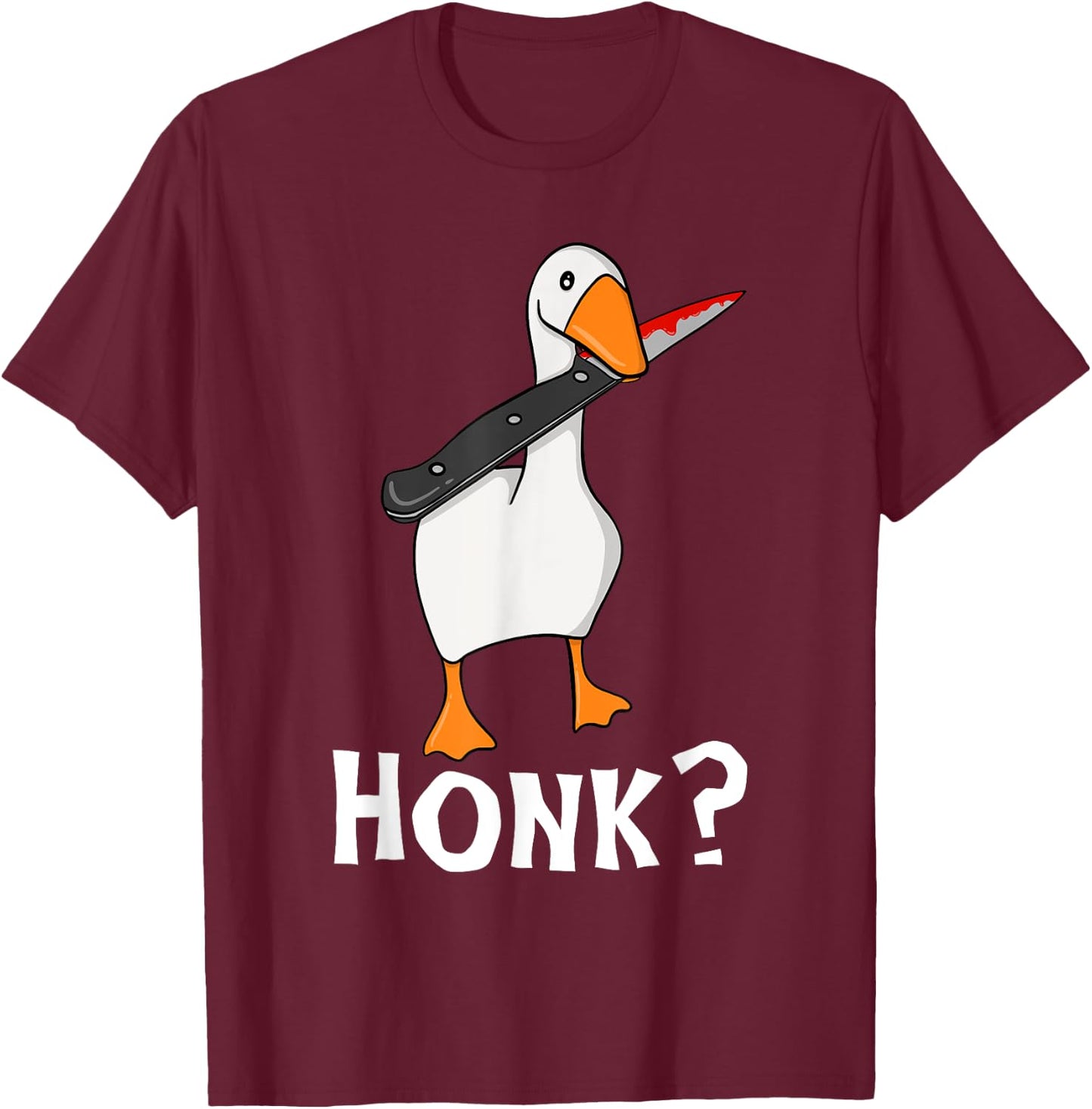 Odd Love Halloween Murderous Goose With Knife True Crime T-Shirt - T-Shirt | Maroon
