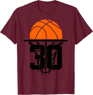 30 Years Basketball 30th Birthday T-Shirt - T-Shirt | Maroon