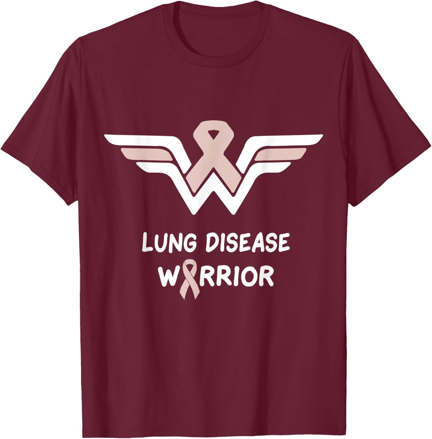 Lung Disease Awareness Warrior Support Survivor Pearl Ribbon T-Shirt - T-Shirt | Maroon