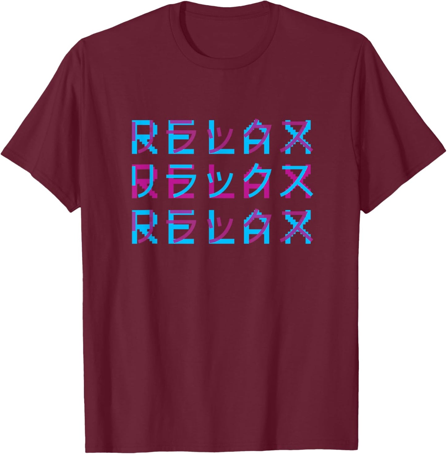 Vaporwave Aesthetic Relax Japanese Men Women T Shirt T-Shirt - T-Shirt | Maroon