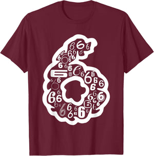 Number #6 | Team Sports Birthday 6 Year Old T-Shirt - T-Shirt | Maroon