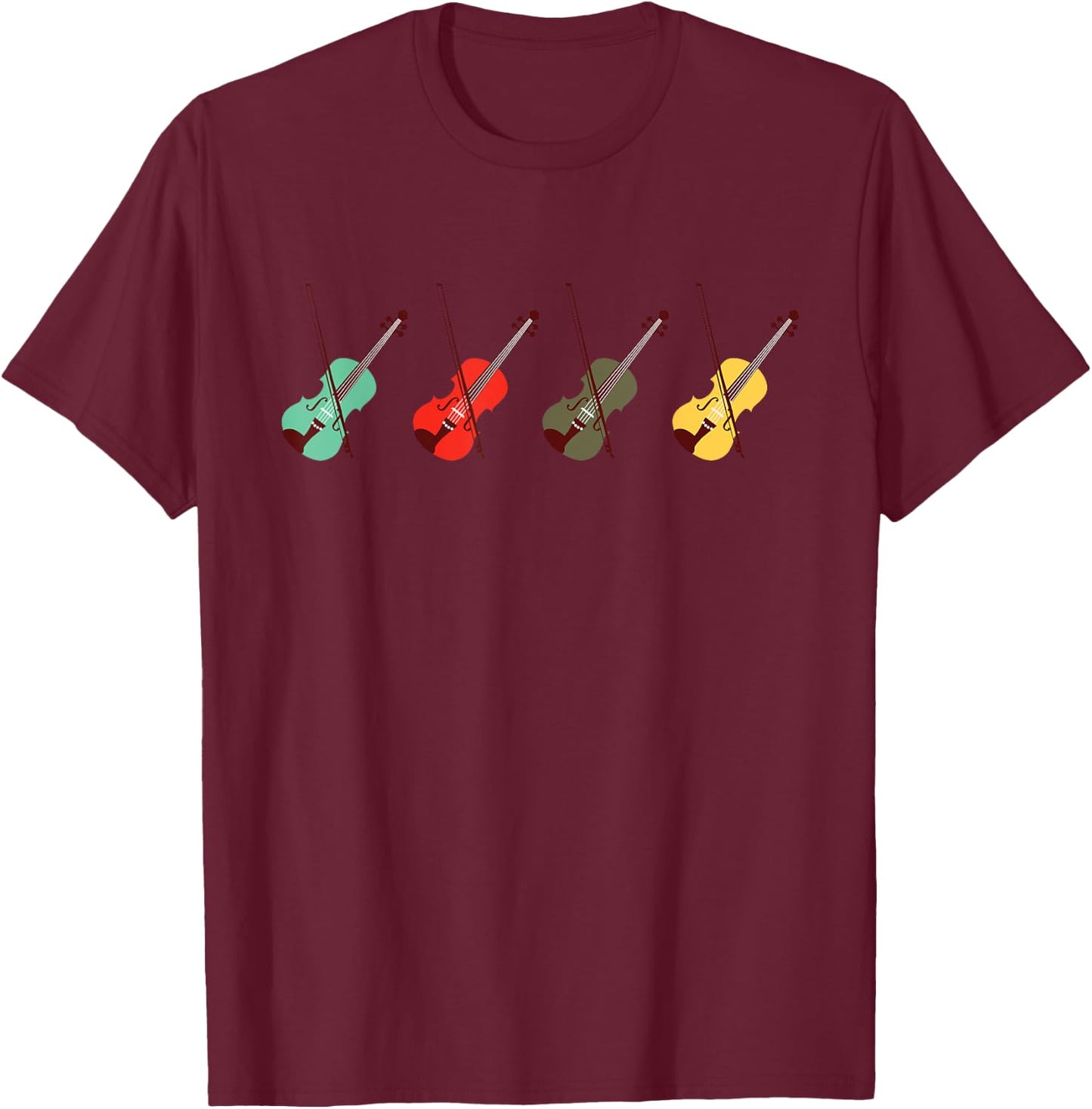 Love Violin Violin Shirt with Bows | Orchestra for Kids, , Grey, S T-Shirt - T-Shirt | Maroon